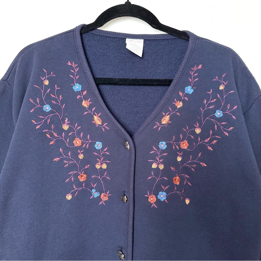 Cottagecore Floral Kitschy Cardigan Embroidered Teachercore Earthy Goblincore - Picture 3 of 13